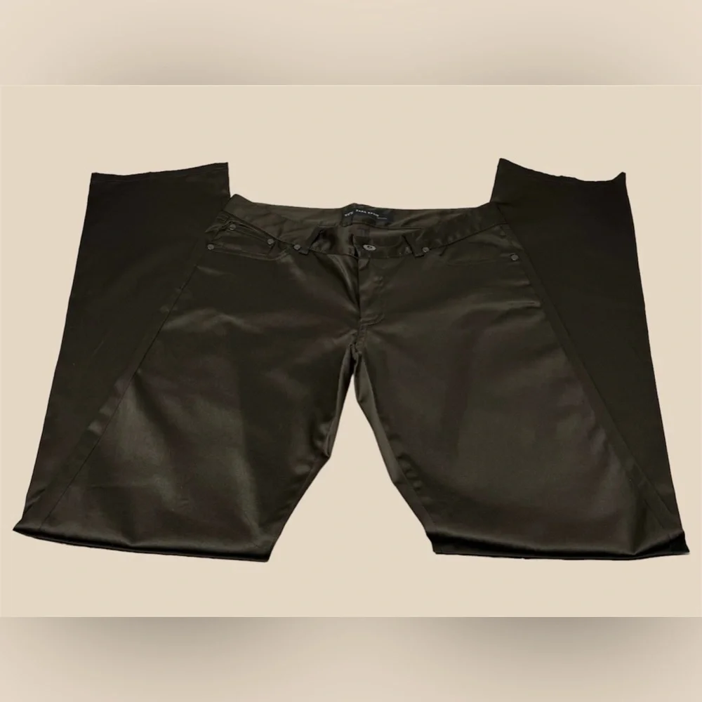 Zara Basic Satin Jeans / Pants / Trousers (Brown) - Picture 5 of 15
